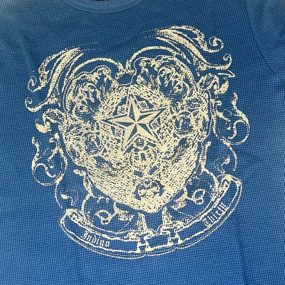 Indigo 30 Studded Star Blue Thermal T-Shirt - Picture 4 of 6